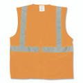 Ansi Class 2 Two-pocket Zipper Mesh Safety Vest, Polyester Mesh, 2x-large, Orange