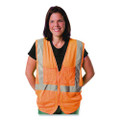 Ansi Class 2 Two-pocket Zipper Mesh Safety Vest, Polyester Mesh, 2x-large, Orange