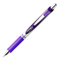 Energel Rtx Deluxe Gel Pen, Retractable, Medium 0.7 Mm, Purple Ink, Purple/silver Barrel, 3/pack