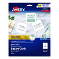 Clean Edge Square Cards, Inkjet, 2.5 X 2.5, 180 Cards, 9 Cards/sheet, 20 Sheets/pack