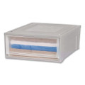 Stackable Storage Drawer, 5.5 Gal, 15.7" X 19.7" X 6.5", Gray/translucent Frost