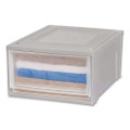 Stackable Storage Drawer, 10.85 Gal, 15.75" X 19.62" X 11.5", Gray/translucent Frost