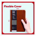 Flexible-cover Business Journal, Elastic Closure, 1-subject, Narrow Rule, Cognac Cover, (128) 8 X 5.5 Sheets