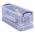 Snap-lid Cd/dvd Storage Bin, 1.72 Gal, 7.13" X 17.25" X 6.25", Clear/blue