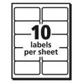 Shipping Labels W/ Trueblock Technology, Inkjet Printers, 2 X 4, White, 10/sheet, 50 Sheets/box