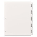 Write And Erase Big Tab Durable Plastic Dividers, 3-hole Punched, 5-tab, 11 X 8.5, White, 1 Set