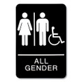 Ada Sign, All Gender/wheelchair Accessible Tactile Symbol, Plastic, 6 X 9, Black/white Ada Sign, All Gender/wheelchair Accessible Tactile Symbol, Plastic, 6 X 9, Black/white