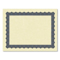 Metallic Border Certificates, 11 X 8.5, Ivory/blue With Blue Border, 100/pack