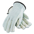 Top-grain Leather Drivers Gloves With Shoulder-split Cowhide Leather Back, Small, Gray