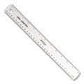 Transparent Shatter-resistant Plastic Ruler, Standard/metric, 12" Long, Clear