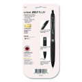 207 Plus+ Gel Pen, Retractable, Medium 0.7 Mm, Black Ink, Black Barrel, 4/pack