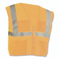 Ansi Class 2 Four Pocket Zipper Safety Vest, Polyester Mesh, Large, Hi-viz Orange