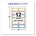 Avery Kids Handwritten Identification Labels, 1.75 X 0.75, Borders: Blue, Orange, Yellow, 12 Labels/sheet, 5 Sheets/pack