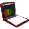 Zipper Binder, 3 Rings, 2" Capacity, 11 X 8.5, Black/red Accents