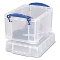 Snap-lid Storage Bin, 0.79 Gal, 7.06" X 9.62" X 6.25", Clear/blue