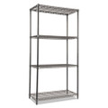 Wire Shelving Starter Kit, Four-shelf, 36w X 18d X 72h, Black Anthracite Wire Shelving Starter Kit, Four-shelf, 36w X 18d X 72h, Black Anthracite
