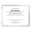 Foil Border Certificates, 8.5 X 11, Ivory/silver, Braided With Silver Border, 15/pack