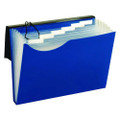 Seven-pocket Poly Expanding File, 1" Expansion, 7 Sections, Elastic Cord Closure, 1/6-cut Tabs, Letter Size, Blue