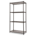 Nsf Certified Industrial 4-shelf Wire Shelving Kit, 36w X 18d X 72h, Black Nsf Certified Industrial 4-shelf Wire Shelving Kit, 36w X 18d X 72h, Black