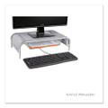 Raise Metal Mesh Monitor Stand With Drawer, 20" X 12" X 5.75", Silver, Supports 25 Lbs