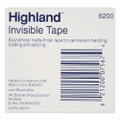 Invisible Permanent Mending Tape, 3" Core, 0.5" X 72 Yds, Clear