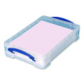Snap-lid Storage Bin, 1.05 Gal, 10.25" X 14.5" X 3.37", Clear/blue