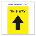 Social Distancing Floor Decals, 8.5 X 11, This Way, Yellow Face, Black Graphics, 5/pack