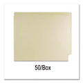 Heavy-duty Top Tab Fastener Folders, Straight Cut, 0.75" Expansion, 2 Fasteners, Letter Size, Manila Exterior, 50/box