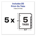 Customizable Print-on Dividers, 5-tab, Letter, 5 Sets