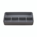 Fusion Five-compartment Plastic Accessory Holder, Plastic, 12.25 X 6 X 2, Black/gray
