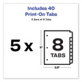 Customizable Print-on Dividers, 8-tab, Letter, 5 Sets - VISAVE11552