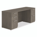 Alera Seville Series Double Pedestal Credenza, 72w X 24d X 29h, Walnut