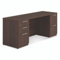 Alera Seville Series Double Pedestal Credenza, 72w X 24d X 29h, Mahogany