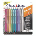 Inkjoy Metallic Gel Pen, Retractable, Medium 0.8 Mm, Assorted Ink, Assorted Barrel, 10/pack