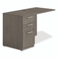Alera Seville Series Desk Return With Pedestal, Left, 48" X 24" X 29", Walnut