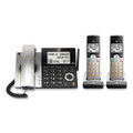 Cl84207 Corded/cordless Phone, Corded Base Station And 2 Additional Handsets, Black/silver Cl84207 Corded/cordless Phone, Corded Base Station And 2 Additional Handsets, Black/silver