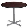 Cafe Table, 36" Diameter X 30h, Round Top/x-base, Mahogany Top, Gray Base Cafe Table, 36" Diameter X 30h, Round Top/x-base, Mahogany Top, Gray Base
