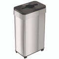 Open Top Trash Bin With Wheels And Color-coded Lid, 21 Gal, Plastic/stainless Steel, Silver/black Open Top Trash Bin With Wheels And Color-coded Lid, 21 Gal, Plastic/stainless Steel, Silver/black