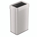 Open Top Trash Can, Rectangular, 18 Gal, Plastic/stainless Steel, Silver Open Top Trash Can, Rectangular, 18 Gal, Plastic/stainless Steel, Silver