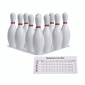 Plastic Bowling Pin Set, White, 10/set Plastic Bowling Pin Set, White, 10/set