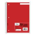 Spiral Notebook, 1 Subject, Wide/legal Rule, Assorted Covers, 10.5 X 8, 70 Sheets, 6/pack