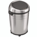 Extra-large Sensor Trash Can With Wheels, 18 Gal, Plastic/stainless Steel Extra-large Sensor Trash Can With Wheels, 18 Gal, Plastic/stainless Steel