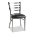 White Horse Series Side Chairs, Supports Up To 300 Lb, 18" Seat Height, Black Seat, Industrial Clear-coat Steel Back/frame