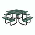 Expanded Steel Picnic Table, Square, 81 X 81 X 29.5, Green Top, Green Base/legs Expanded Steel Picnic Table, Square, 81 X 81 X 29.5, Green Top, Green Base/legs
