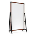 Prest Mobile Magnetic Whiteboard, 40.5" X 73.75", White Surface, Caramel Oak Finished Wood Frame Prest Mobile Magnetic Whiteboard, 40.5" X 73.75", White Surface, Caramel Oak Finished Wood Frame