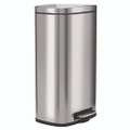 Fire-resistant Step Pedal Trash Can, 8 Gal, Plastic/stainless Steel, Silver Fire-resistant Step Pedal Trash Can, 8 Gal, Plastic/stainless Steel, Silver