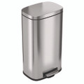 Step Pedal Trash Can, 8 Gal, Plastic/stainless Steel, Silver Step Pedal Trash Can, 8 Gal, Plastic/stainless Steel, Silver