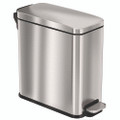 Step Pedal Trash Can, 3 Gal, Plastic/stainless Steel, Silver Step Pedal Trash Can, 3 Gal, Plastic/stainless Steel, Silver