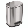 Step Pedal Trash Can, 1.3 Gal, Plastic/stainless Steel, Silver Step Pedal Trash Can, 1.3 Gal, Plastic/stainless Steel, Silver