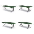 Adjustable Folding Tables, Rectangular, 60" X 30" X 22" To 32", Green Top, Black Legs, 4/pallet Adjustable Folding Tables, Rectangular, 60" X 30" X 22" To 32", Green Top, Black Legs, 4/pallet